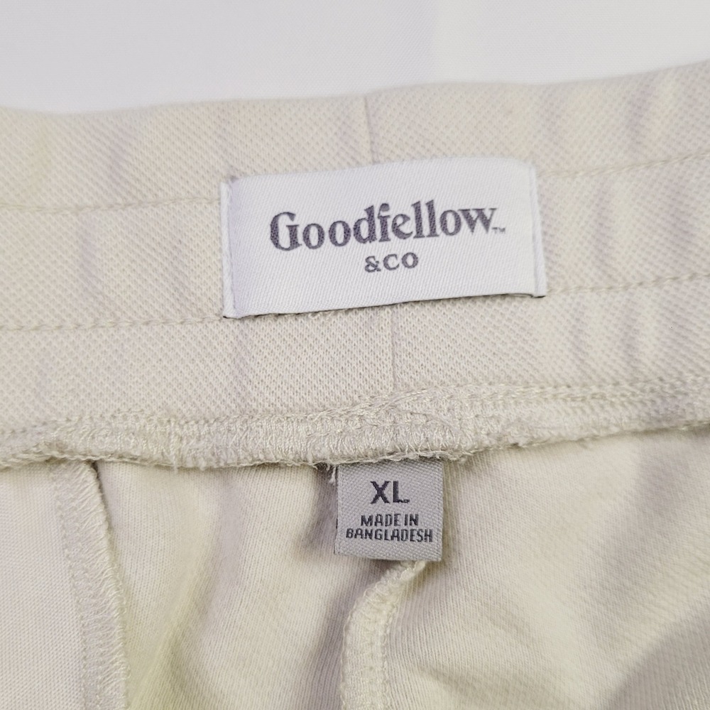 Goodfellow & Co Men's Jogger Sweatpants XL Cream Off-White Zip Pocket Q14 - Picture 10 of 16
